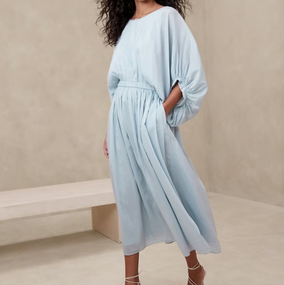 NWOT Eliana Cotton Silk Dress - Banana Republic